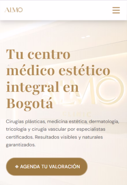 Caso de éxito ALMO Clinic - Página web bilingüe de cirugía plástica y medicina estética en Bogotá