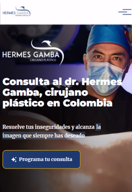 Caso de éxito Dr. Hermes Gamba - Página web profesional de cirugía plástica desarrollada desde cero
